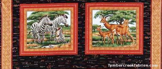 Africa Wildlife Zebra Impala Panel