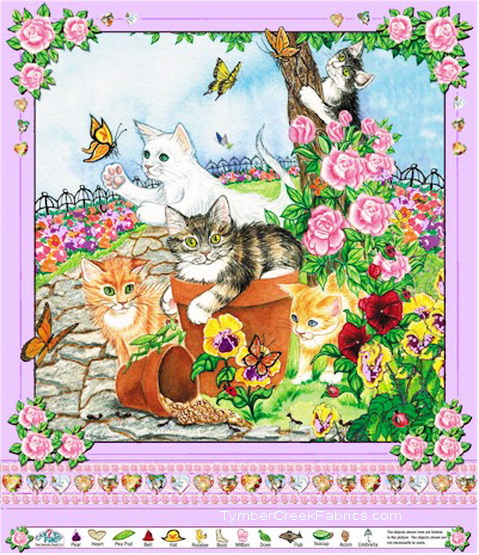 Kittens - Can You Find It Fabric Wall Panel