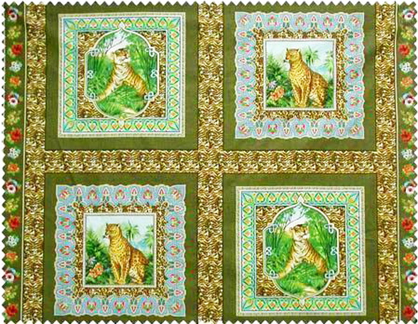 Floral Safari Jungle Fabric Panel