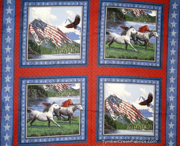 Patriot Point USA Horse Pillow Panels