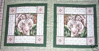 Alabaster Jungle Tiger 4 Fabric Panels