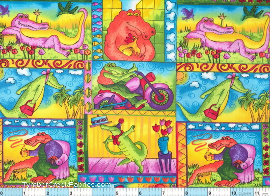 See Ya Later -Alligator Patches Fabric