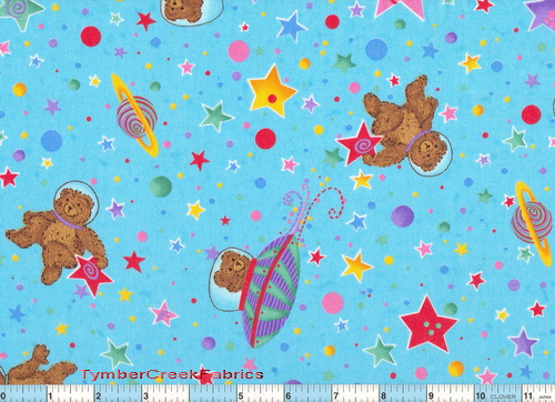 Astro Bears Galaxy Stars 23" Fabric