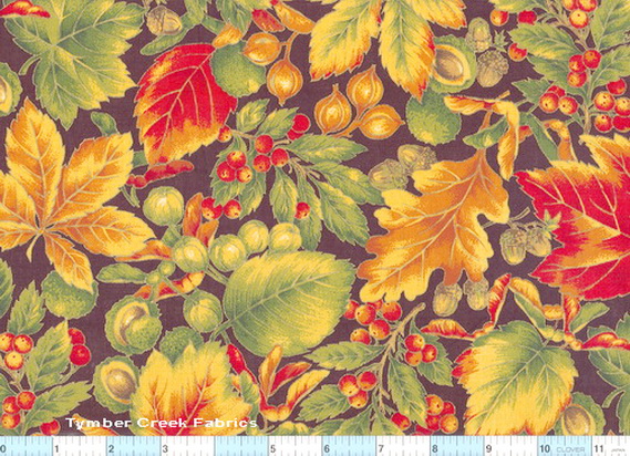 Autumn Leaves Acorns Gold