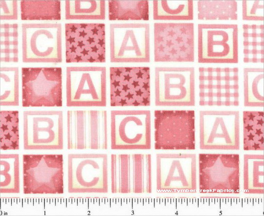 Rock-A-Bye Baby Blocks Pink Alphabet