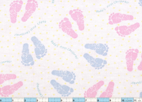 Baby's 1st Christmas Foot Prints Flannel