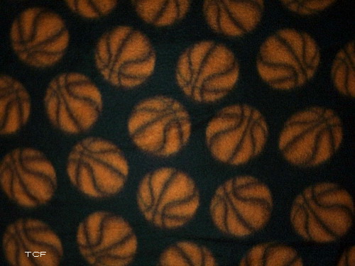 Basketballs Black 1yd14" Fleece