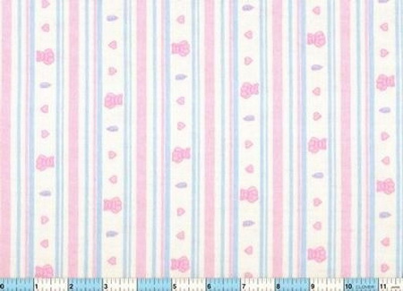 Pink Blue Stripe Bears Flannel