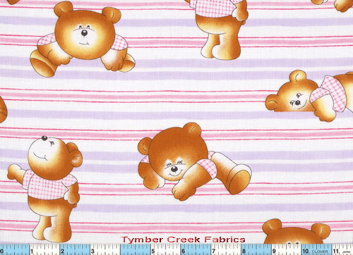 Smile Bears Pink Stripe 28"