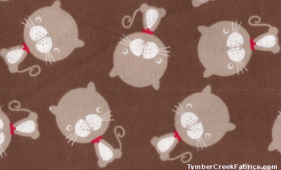 Sweet Kitty Red Collar Cocoa Flannel