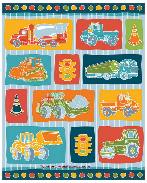 Big Trucks Tractors Haulers Fabric Panel