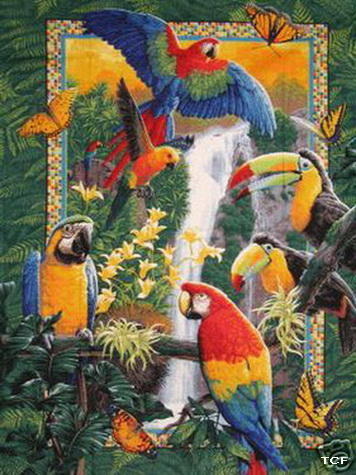 Birds of Paradise Quilt/Wall Fabric Panel
