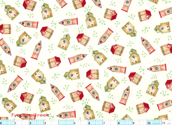 Birdhouses ABC Leaves 1yd + 1yd 17"- 2pcs