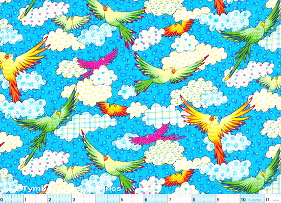 Birds Green Gold Red  22"