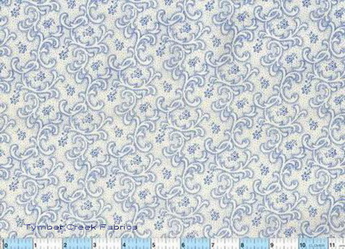 Blue Filigree Vines 60"w