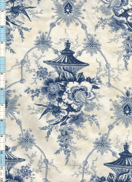 Midnight Blue Floral Urn