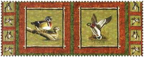 Boundry Waters Ducks Fabric 4 Panels