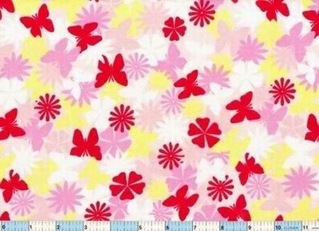 Butterfly Butterflies Red Yellow Flannel