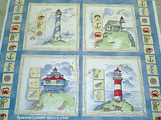 By The Sea Fabric 4 Panels