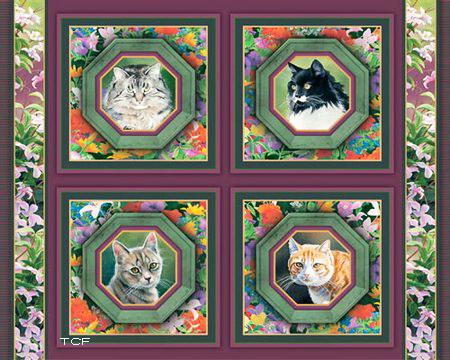 Cat Nap Pawriffic Fabric 4 Panels