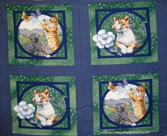 Cat Eye View 4 Pillow Fabric  Panels