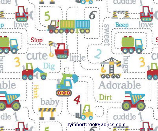 Construction Zone Baby At Play Fabric