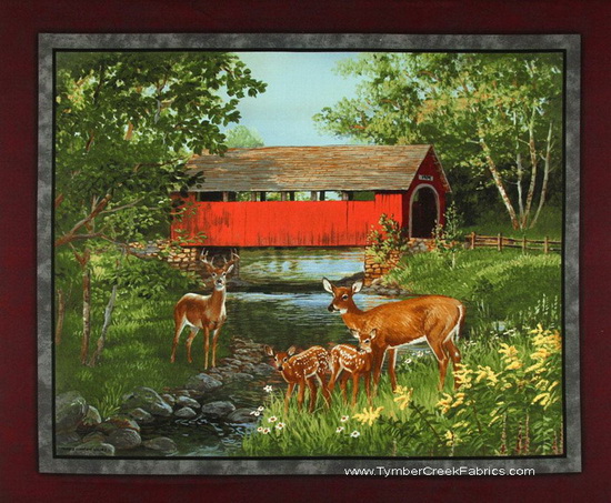 Covered Bridge Fabric Wall Panel