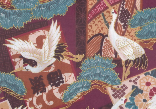 Scenes of Japan Cranes Violet