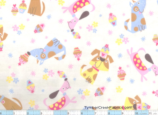Dogs Pups Party Cupcakes Flannel