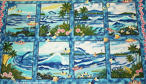 Ocean Paradise Dolphins Fabric Panel