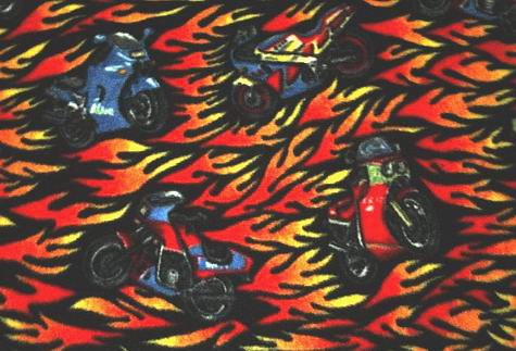 Motorcycle Racing Flames Fleece