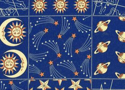 Galaxy Comets Zodiac Silver Wash Fabric