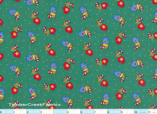 Gingerbread Candy Canes Mittens Green <font color=red> SALE