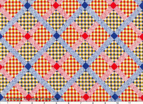 Granny Feedsack Red Blue