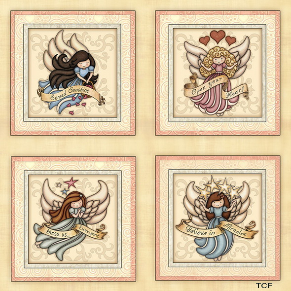 Healing Hearts Angels Fabric Blocks
