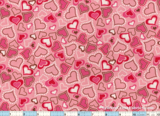 Hearts Red Wine White on Coral