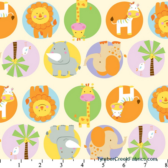 Jungle Boogie Animal Circles Nursery Print