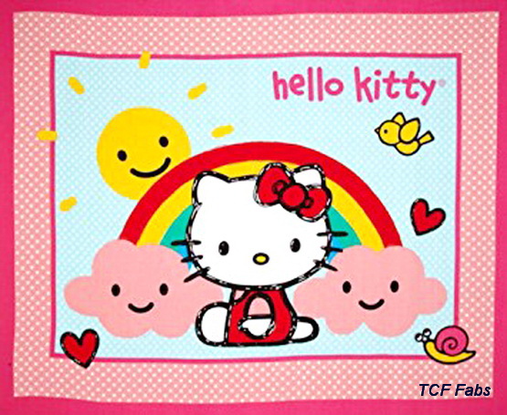 Hello Kitty Rain Shine Quilt Fabric Panel