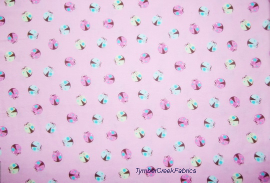 Lady Bugs Pink Flannel
