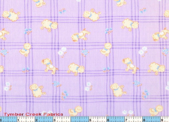 Baby Bear Pony Pull Toys Lilac Fabric