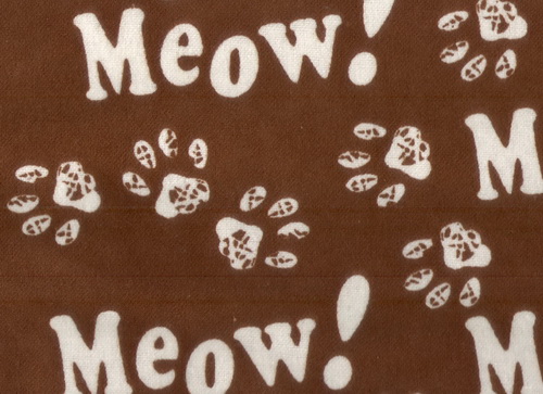 29" Cat Paws Meow Brown Flannel