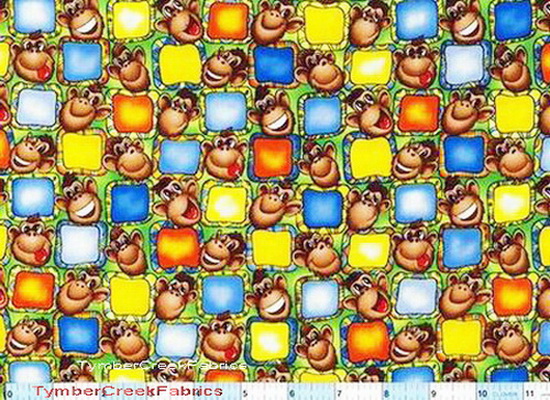 Monkey Smile Blocks Fabric