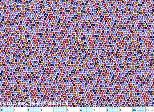 Mosaic Blue Tan Brick Fabric