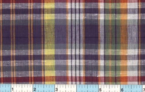 Multi Color Blue Green Gold Homespun