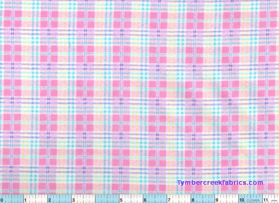 Hot Pink Teal Green Flannel