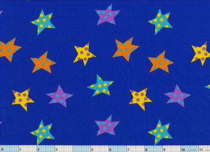 Polka Dot Stars  Bright Blue