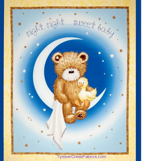 Night Night Sweet Baby Popcorn Cotton Flannel Panel