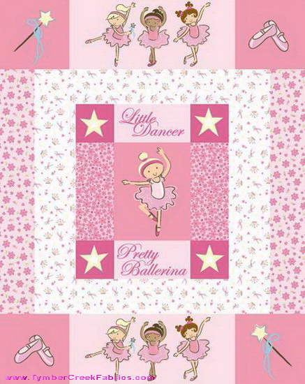 Pretty Ballerina Little Dancer Quilt Panel