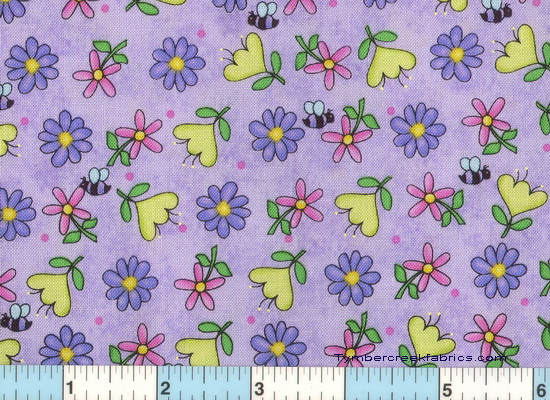 Delightful Purple Aqua Flowers Bumblebees Purple