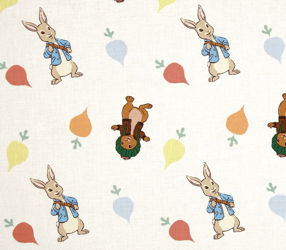 Peter Rabbits & Radishes Toss Fabric